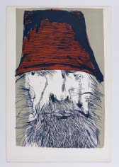 Leonard BASKIN, Ahab With Red Hat - Lithographie in Farbe aus 1970