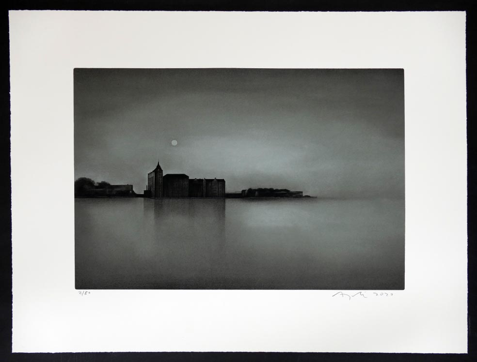 Eduard ANGELI Venedig - Insel Giudecca - Lithographie in Farbe aus 2020