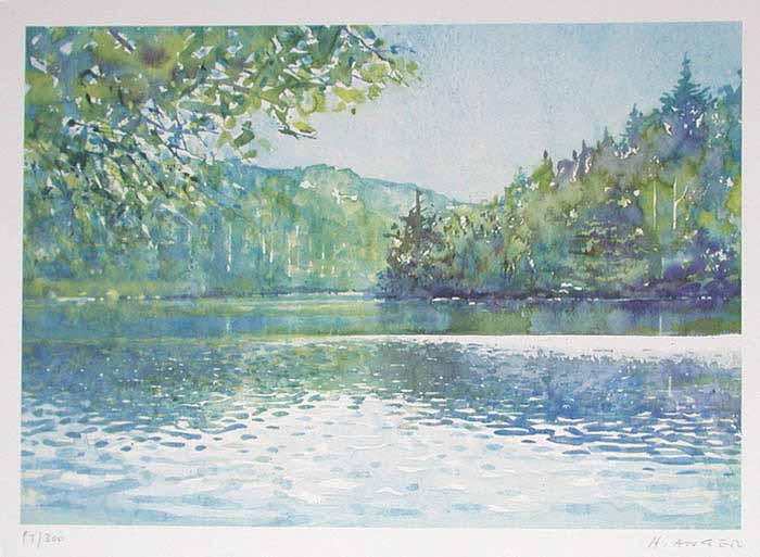 Heinz ANGER Waldsee - Lithographie in Farbe