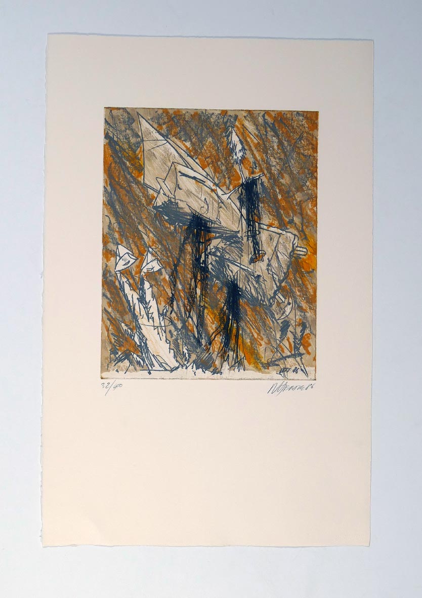 Christian-Ludwig ATTERSEE Nachtbote aus 1986 - Radierung in Farbe