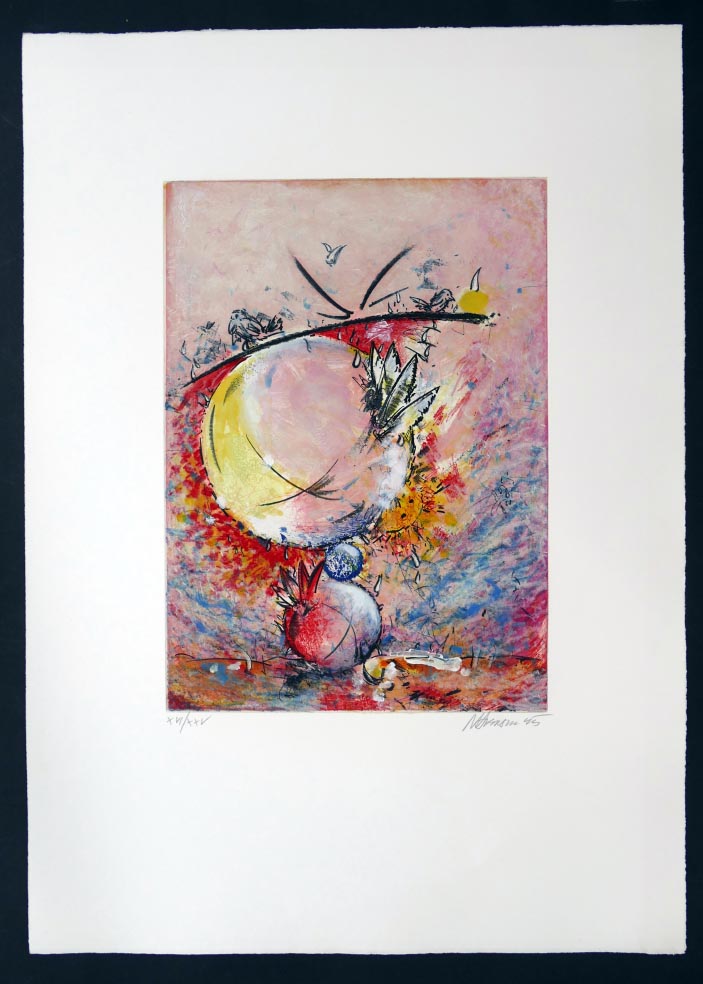 Christian-Ludwig ATTERSEE Wetterball WKV 184 aus 1995 - Radierung überarbeitet