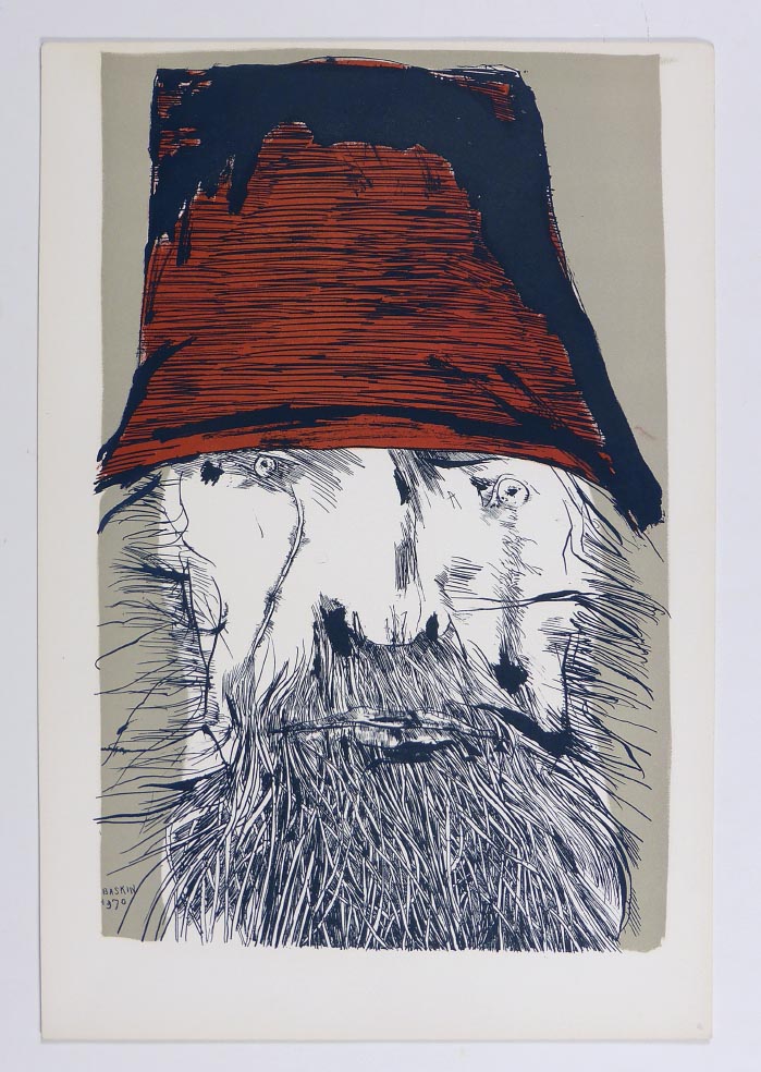 Leonard BASKIN Ahab With Red Hat - Lithographie in Farbe aus 1970