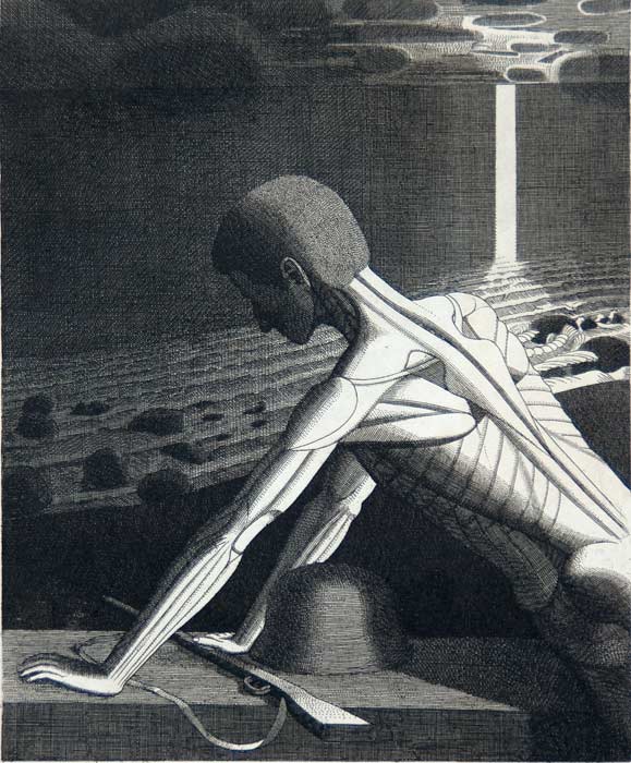 Franz BAYER Nachtwache - Radierung aus 1972