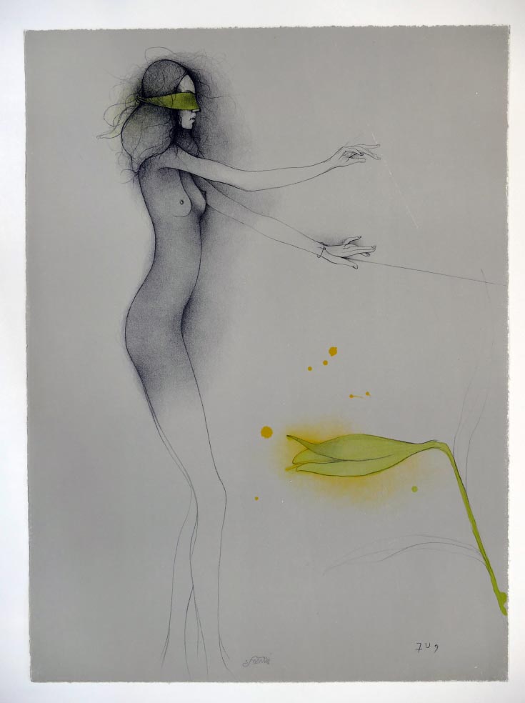 Bruno BRUNI Lilie WKV 208 - Lithographie in Farbe aus 1979