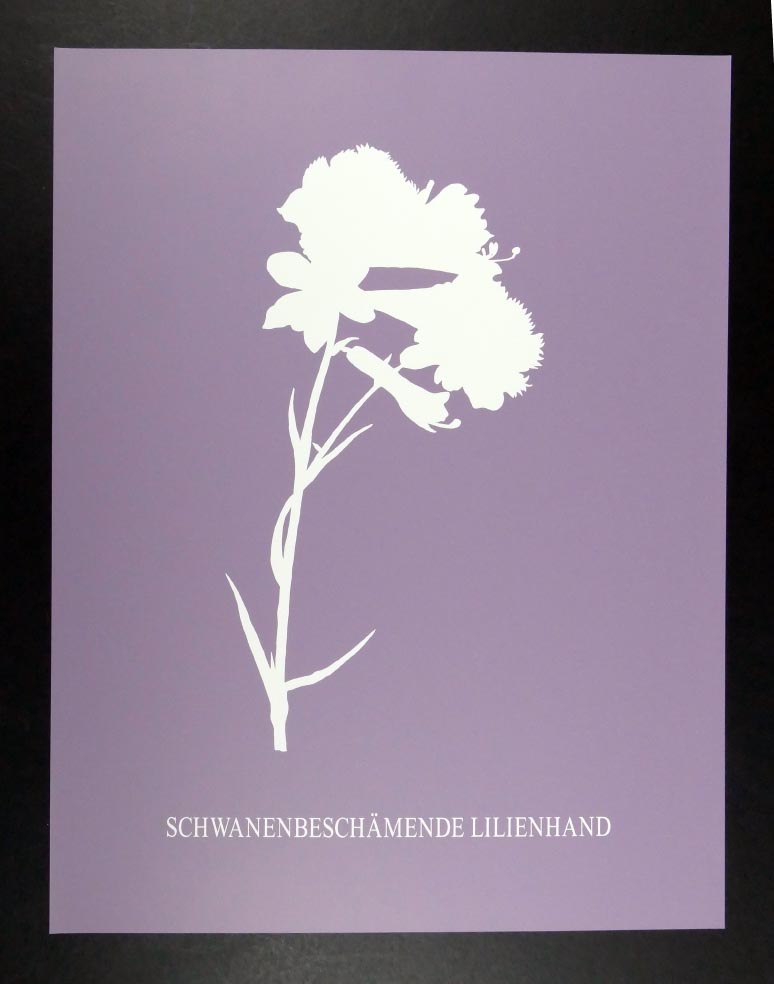 Julius DEUTSCHBAUER Schwanenbeschämende Lilienhand - Siebdruck in Farbe 1998