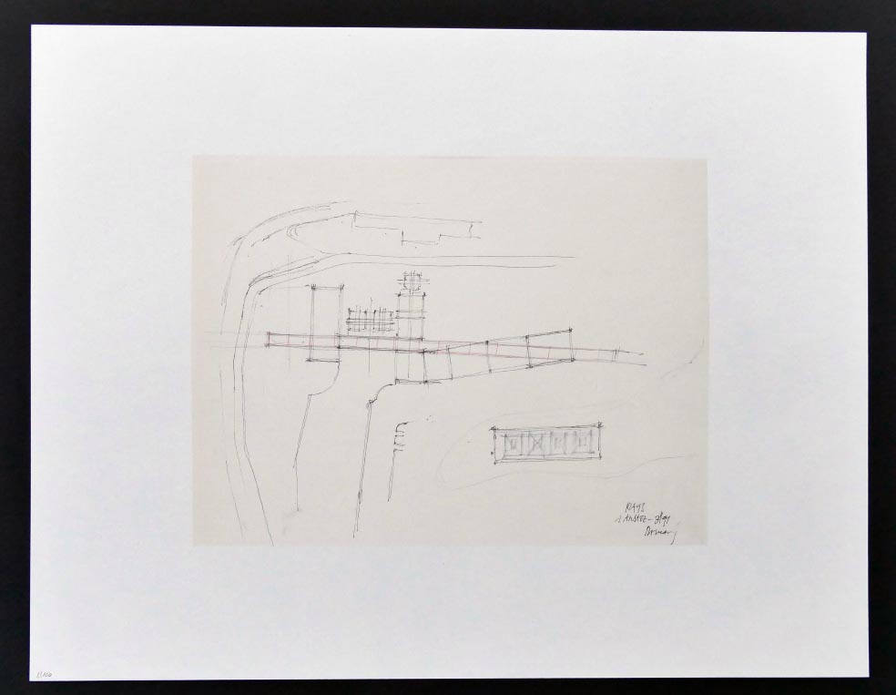 Günther DOMENIG Architekturstudie III aus 1991 - Siebdruck in Farbe