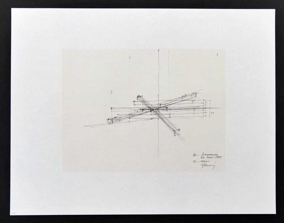 Günther DOMENIG Architekturstudie IV aus 1992 - Siebdruck in Farbe