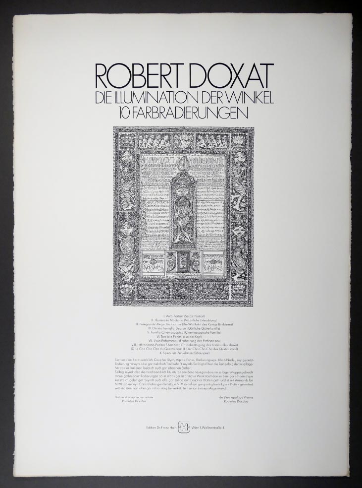 Robert DOXAT die Illumination der Winkel - Radierung in Farbe aus 1976