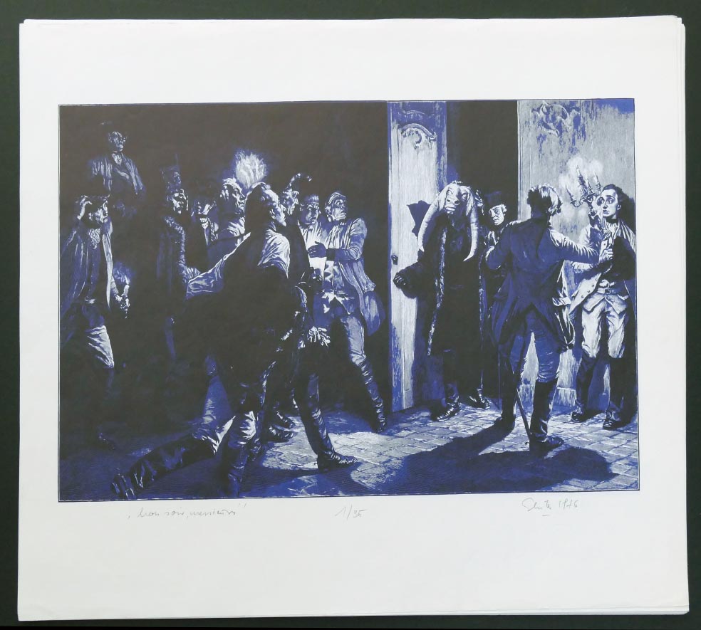 Manfred EBSTER Bon Soir Messieurs - Franz Revolution - Siebdruck in Farbe 1976