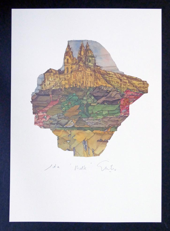 Manfred EBSTER Melk - Ansicht Benediktinerkloster Stift - Kunstdruck aus 1990