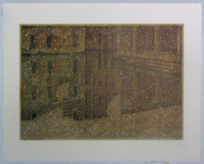 Paul FLORA Venedig - Winter - Kunstdruck aus 1993