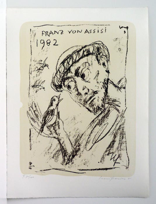 FRONIUS Franz von Assisi - Lithographie aus 1981