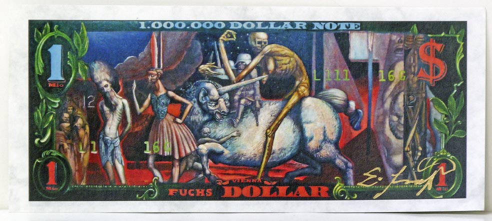 Ernst FUCHS 1 Million Dollarnote Libellule 1 - Kunstdruck