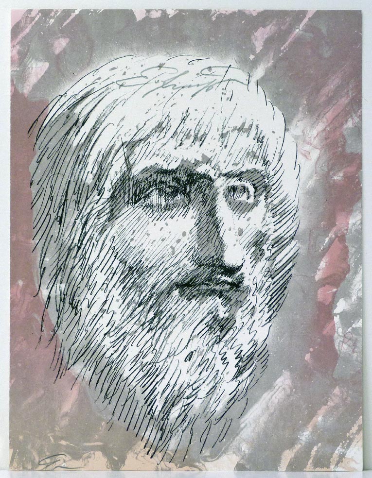 Ernst FUCHS Biblische Figur I - Lithographie in Farbe