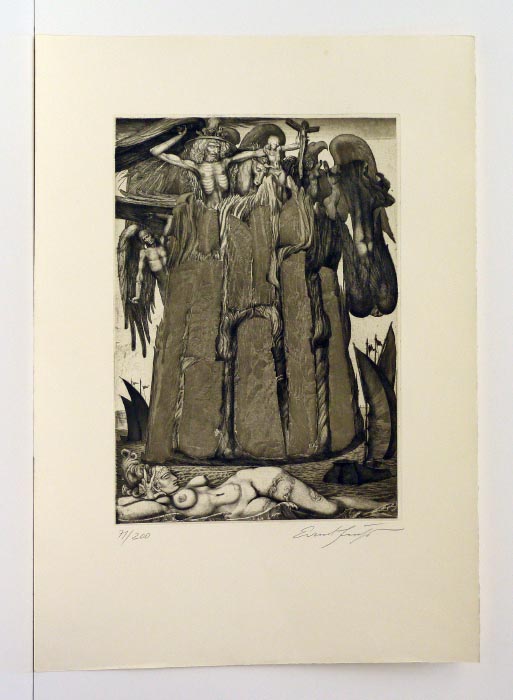 Ernst FUCHS Gefängnis des Ikarus VII WKV 215VII - Radierung