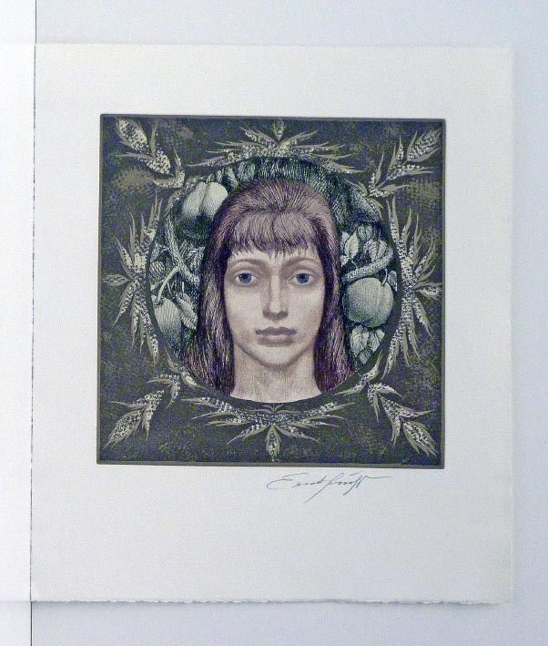 Ernst FUCHS Mädchen mit Früchten IIa