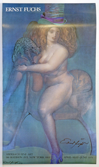 Ernst FUCHS Plakat Ausstellung 1974 New York - Kunstdruck