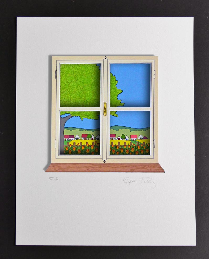 Stefan FUCHS Frühlingsfenster - 3D - 2in1 FineArtPrints auf Büttenpapier