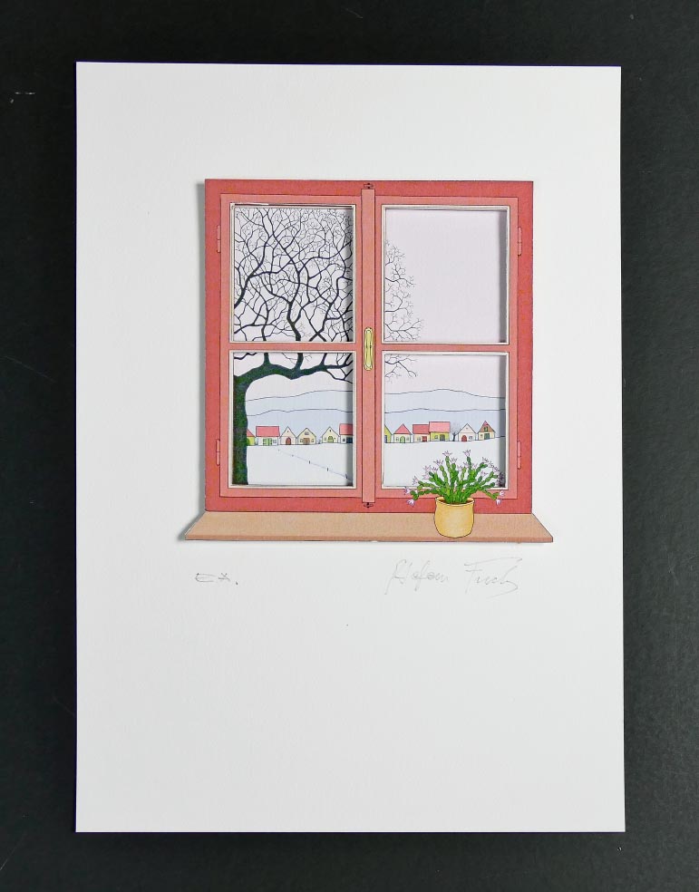 Stefan FUCHS Winterfenster - 3D - 2in1 FineArtPrints auf Büttenpapier