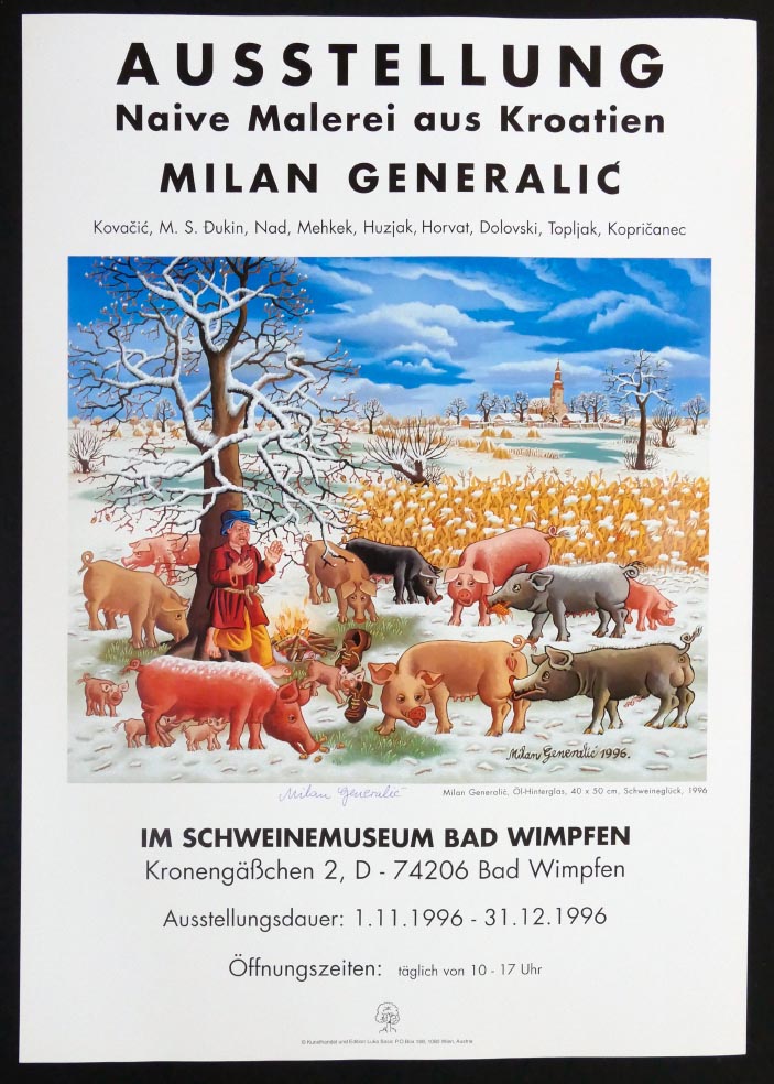 Milan GENERALIC Naive Malerei aus Kroatien - Plakat aus 1996