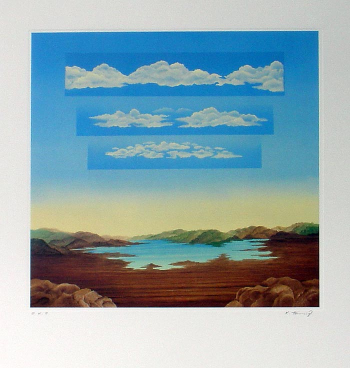 Karl HANNIG Wolkenspiel - Lithographie in Farbe