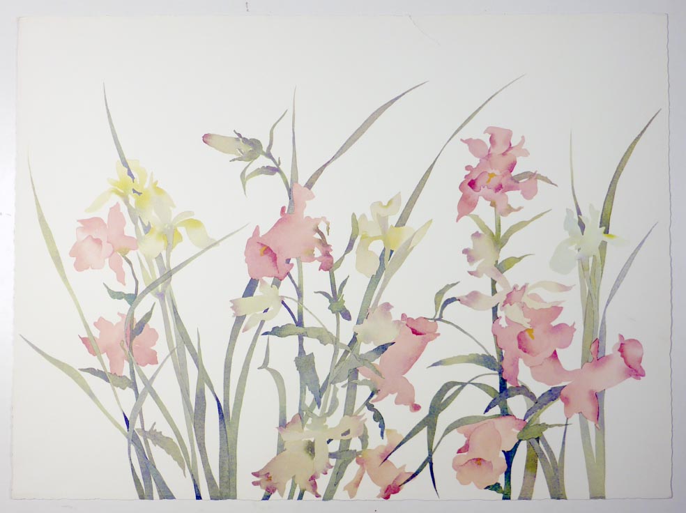 Susan HEADLEY-van-CAMPEN Iris and Trumpets - Lithographie in Farbe
