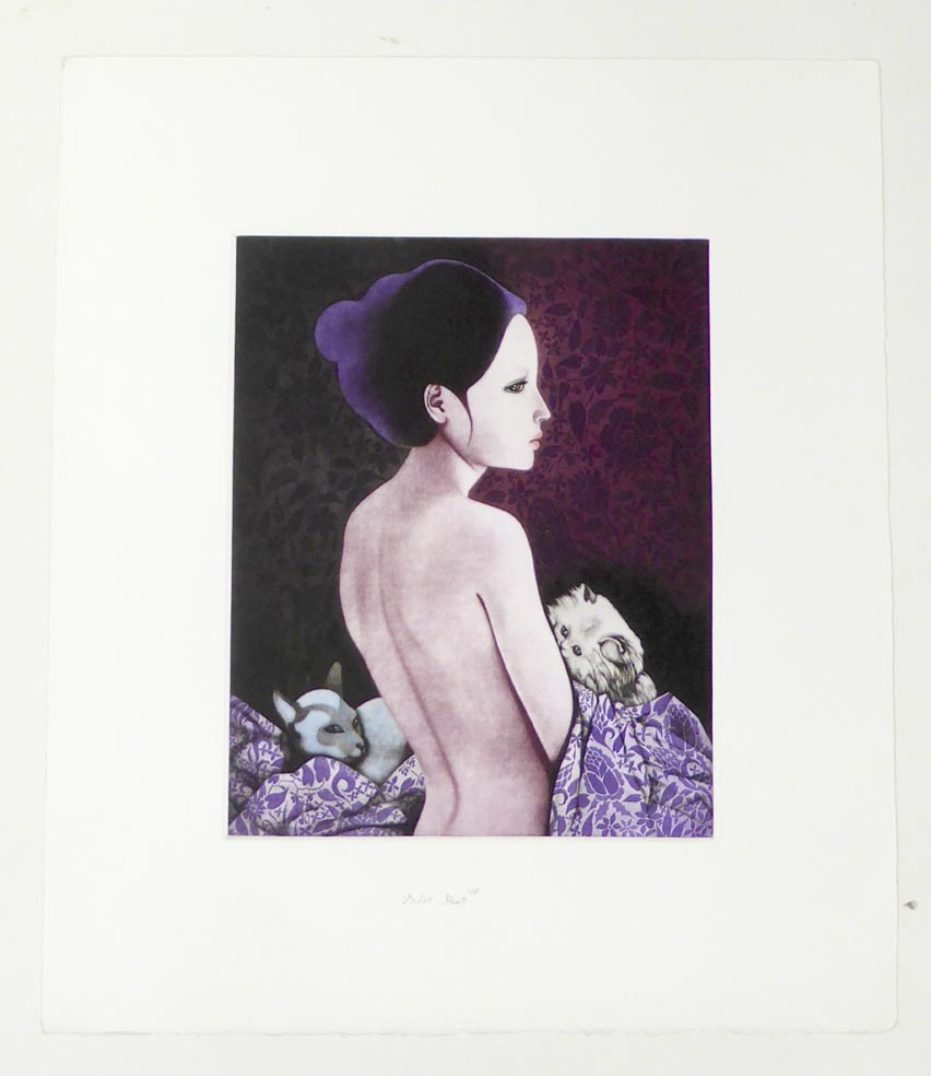 SAITO KAORU violet rest - Radierung in Farbe