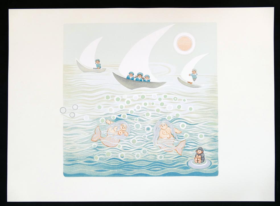 Gottfried KUMPF Meerjungfrauen - Lithographie in Farbe