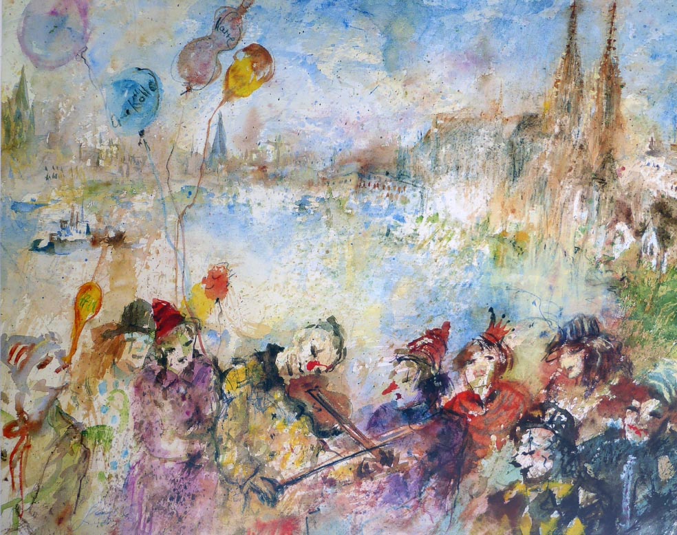 Sigelinde LAYR Karneval in Köln III - Kunstdruck