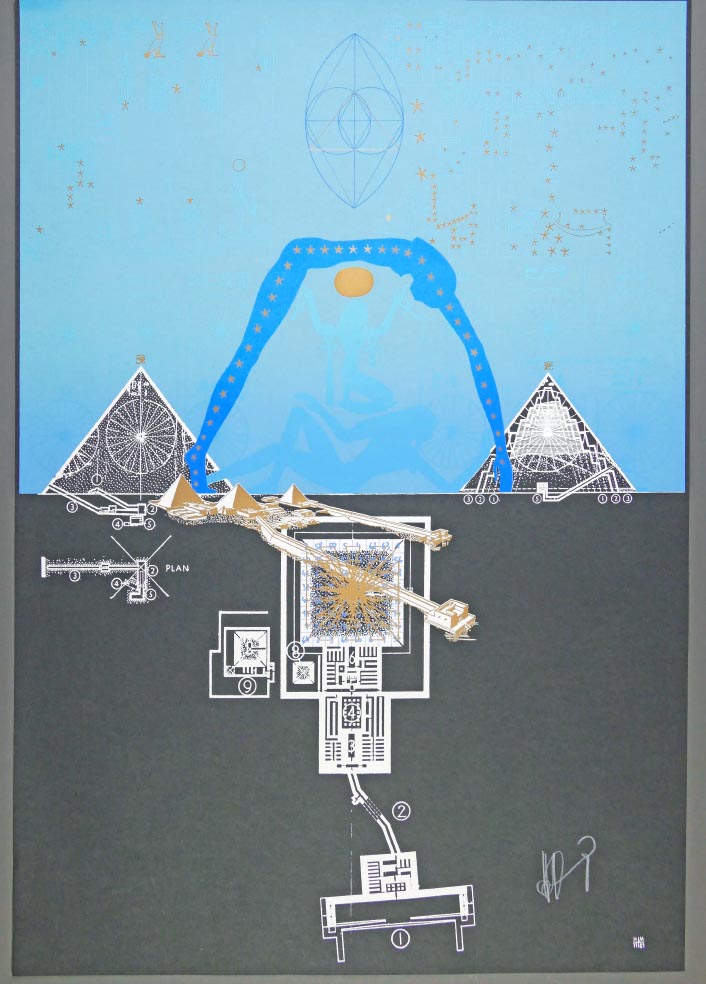 Horst MUNDSCHITZ Pyramiden - Siebdruck in Farbe