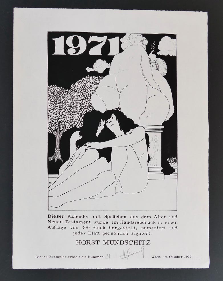 Horst MUNDSCHITZ Über die Weiber - Lithographie aus 1970