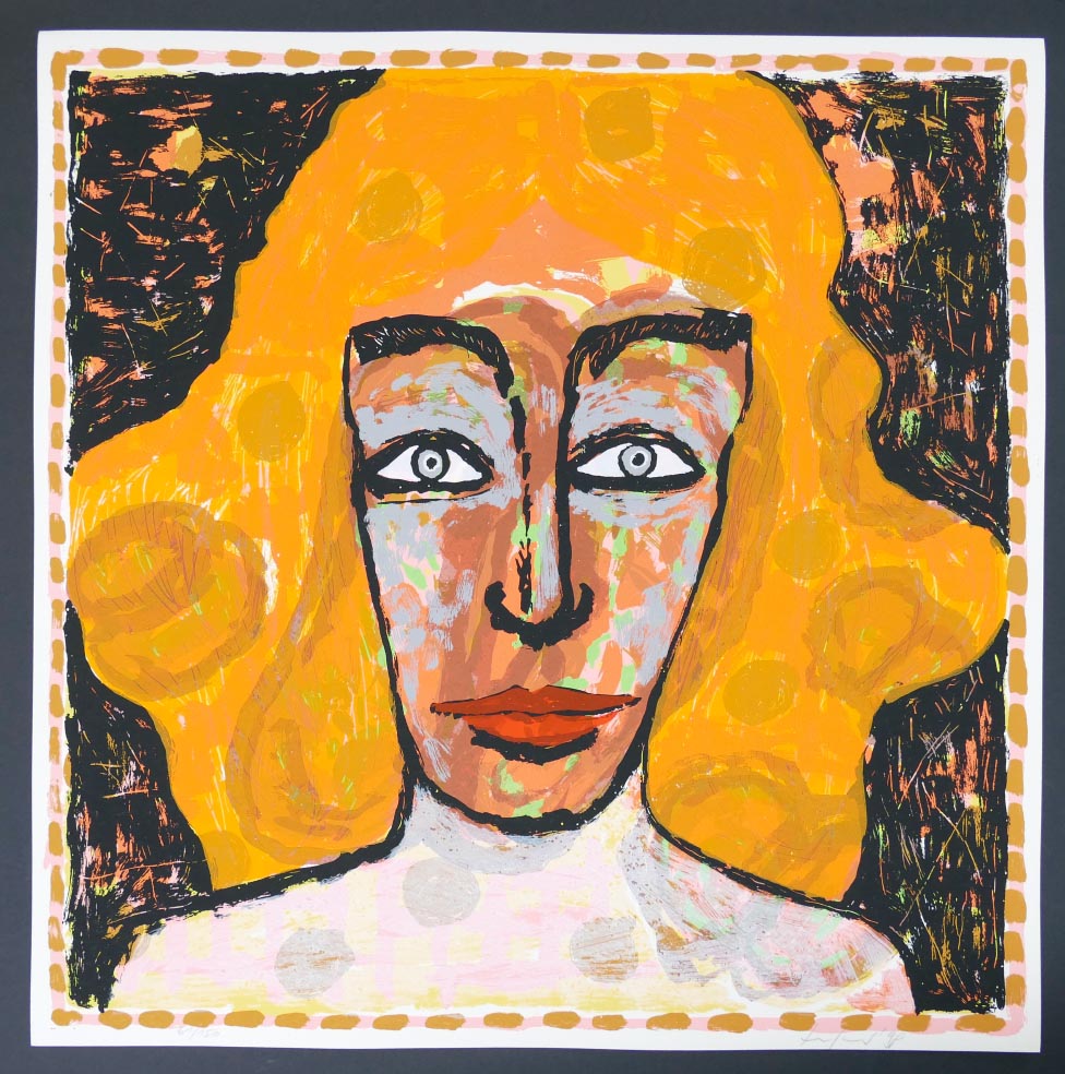 Heinrich NICOLAUS Portrait - Siebdruck in Farbe aus 1998