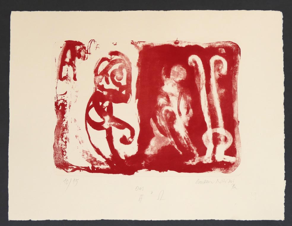 Carsten NIKOLAI Das Alpha und Omega II aus 1992 - Lithographie in Farbe