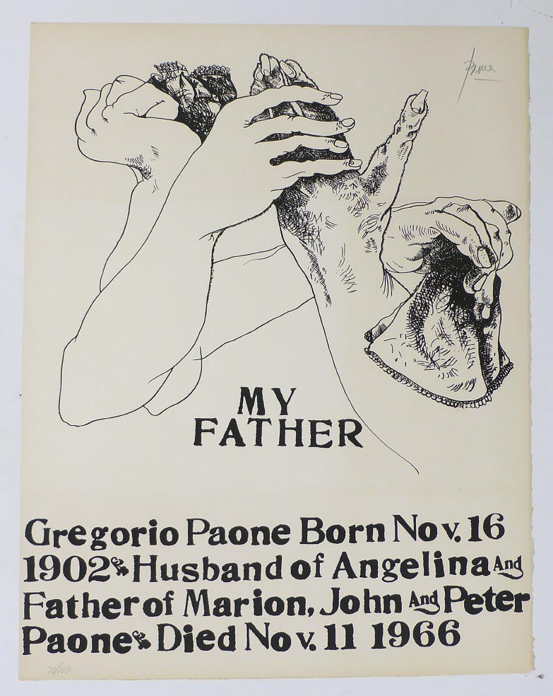 Peter PAONE My Father - aus 1969 - Deckblatt - Lithographie
