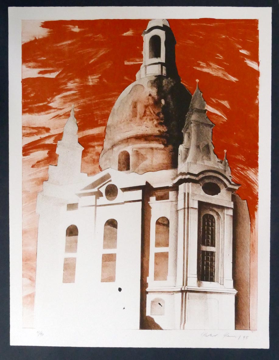 Peter PAUL Dresdner Frauenkirche - Lithographie in Farbe