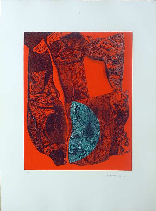 Isabel PONS Composition - Radierung in Farbe aus 1973