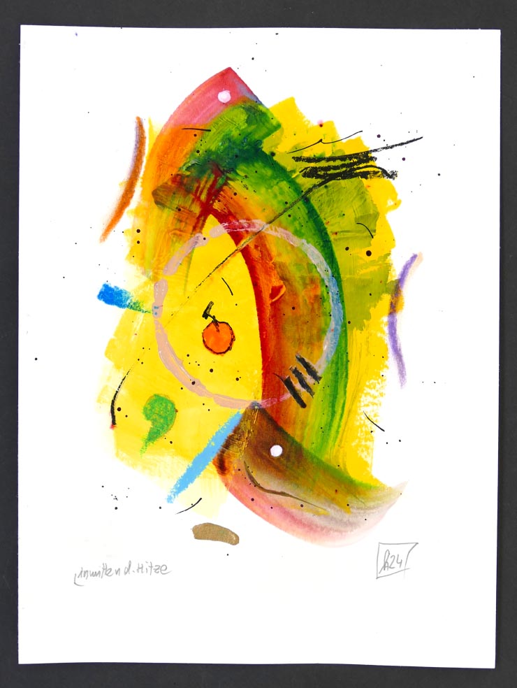 Anton SCHMID Inmitten der Hitze aus 2024 - Mischtechnik