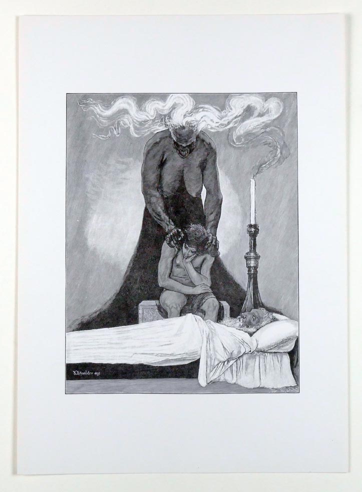 Sascha SCHNEIDER in Trauer aus 1895 - Kunstdruck