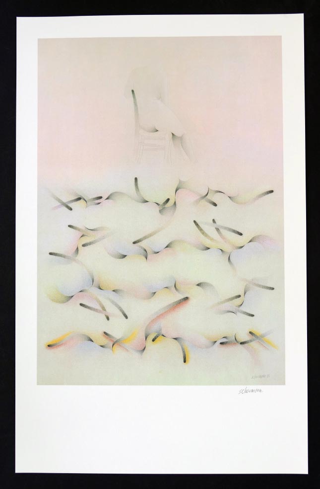 Jean SCHOUMANN Die Verführung 1981 - Lithographie in Farbe Offset