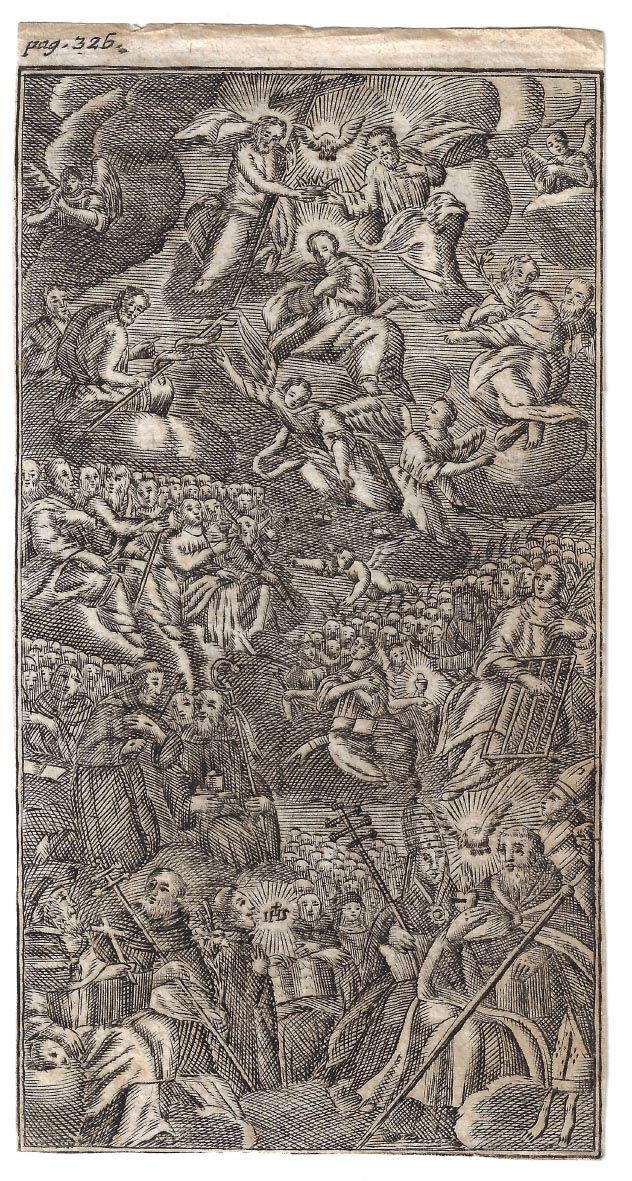 UNBEKANNT Heerscharen der Heiligen - Pag 325 - Kupferstich um 1800