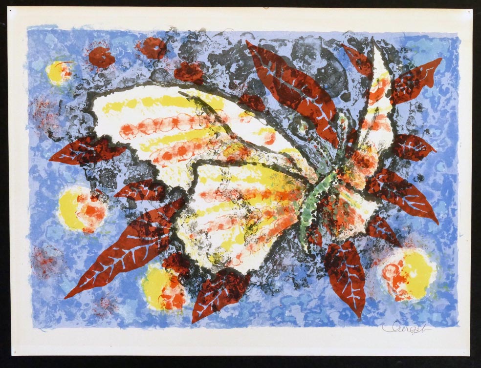 UNBEKANNT Schmetterling - Siebdruck in Farbe