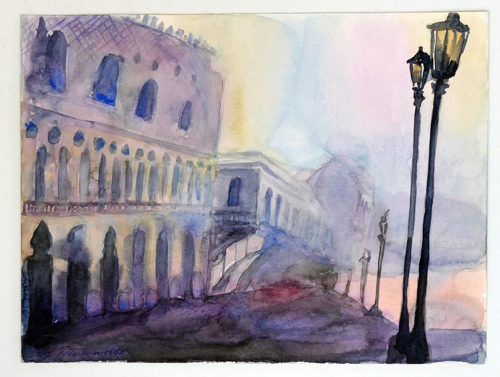 UNBEKANNT Venedig - Dogenpalast aus 1990 - Aquarell