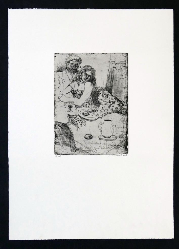 Markus VALLAZZA Mappe Da und Dort 1992 - Froschkönig - Radierung