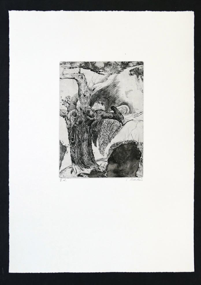 Markus VALLAZZA Mappe Da und Dort 1992 - Gefallen - Radierung