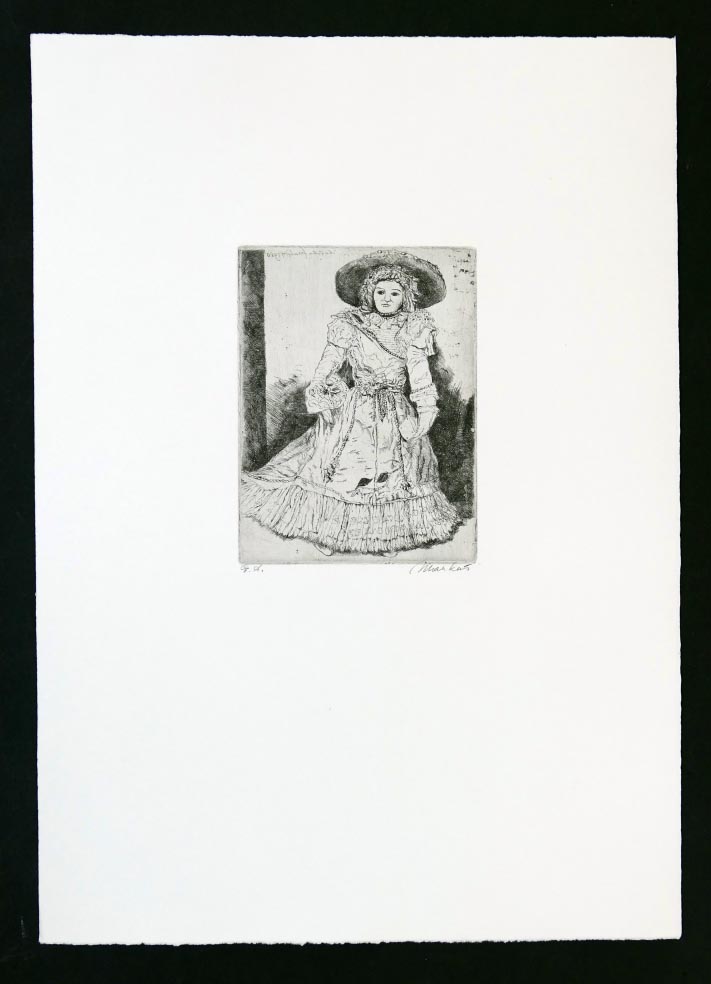 Markus VALLAZZA Mappe Da und Dort 1992 - Püppchen - Radierung