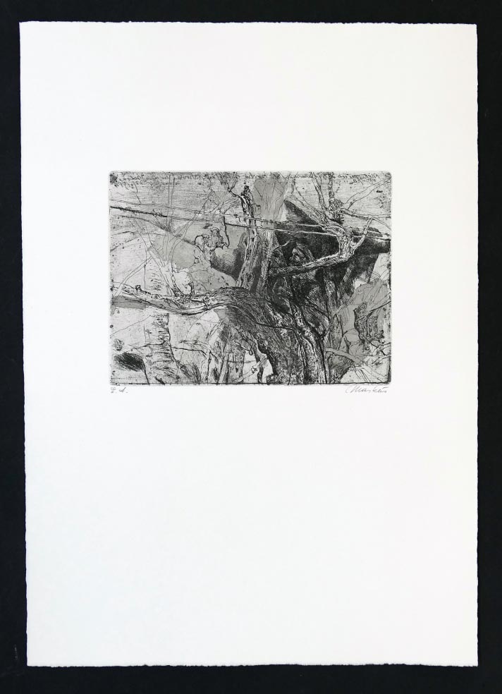 Markus VALLAZZA Mappe Da und Dort 1992 - Versteck - Radierung